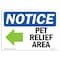 Signmission OSHA Notice, 5" Height, Pet Relief Area Left Arrow Sign With Symbol, 7" X 5", Landscape OS-NS-D-57-L-17220 - alternate 1